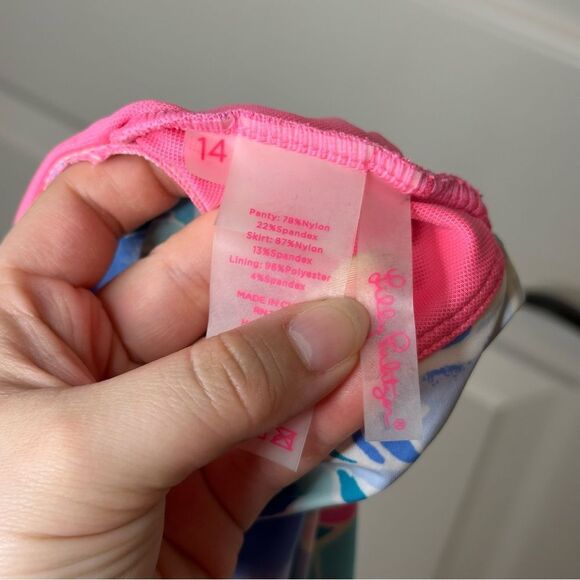 Lilly Pulitzer Bennett Blue Celestial Seas Mini Swim Skirt Sz 14 Cruise Beach - Picture 6 of 7